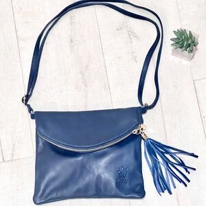 VERA PELLE Cross Body / Shoulder bag - NAVY